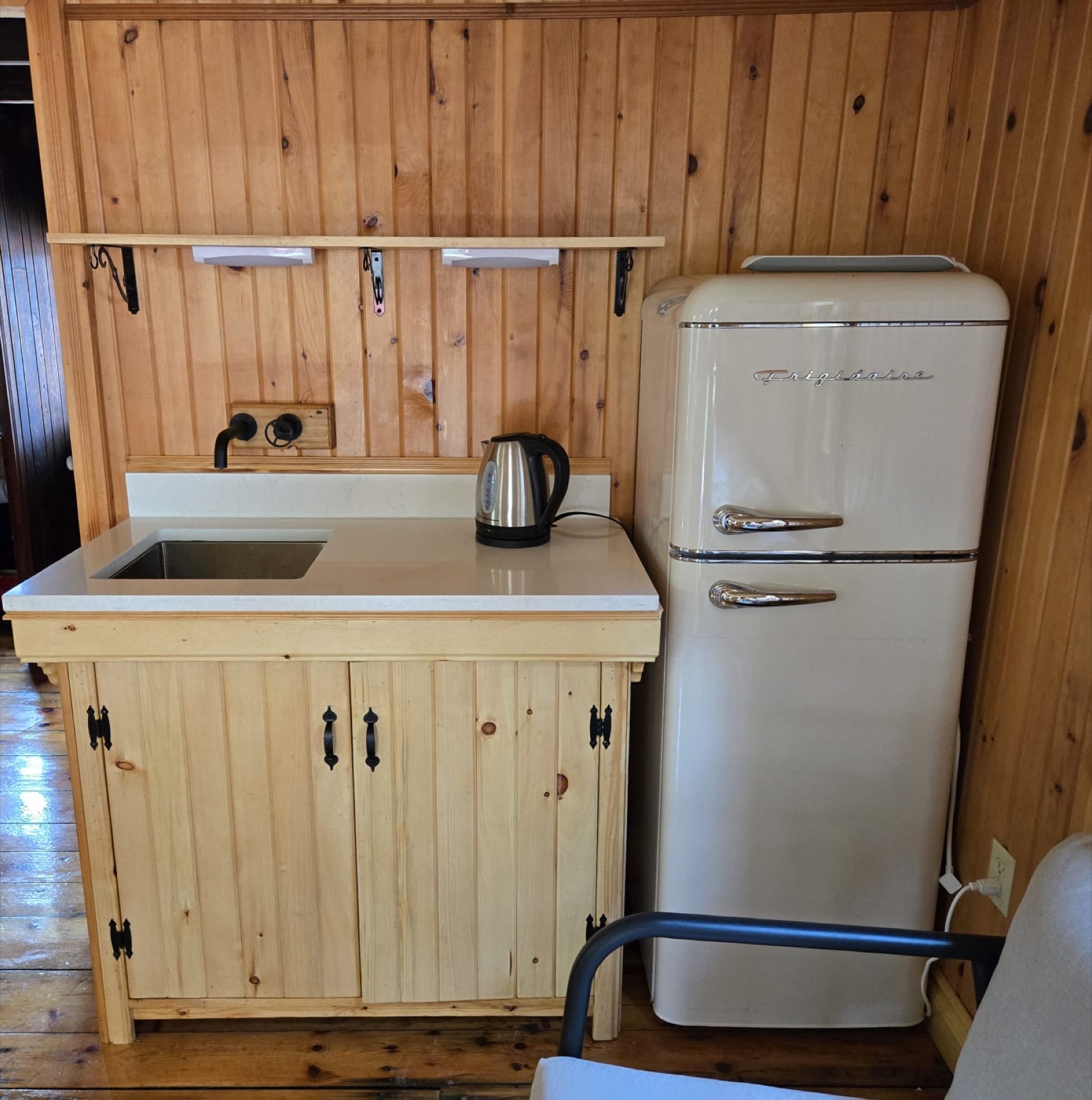 Compact wood kitchen in a cottage