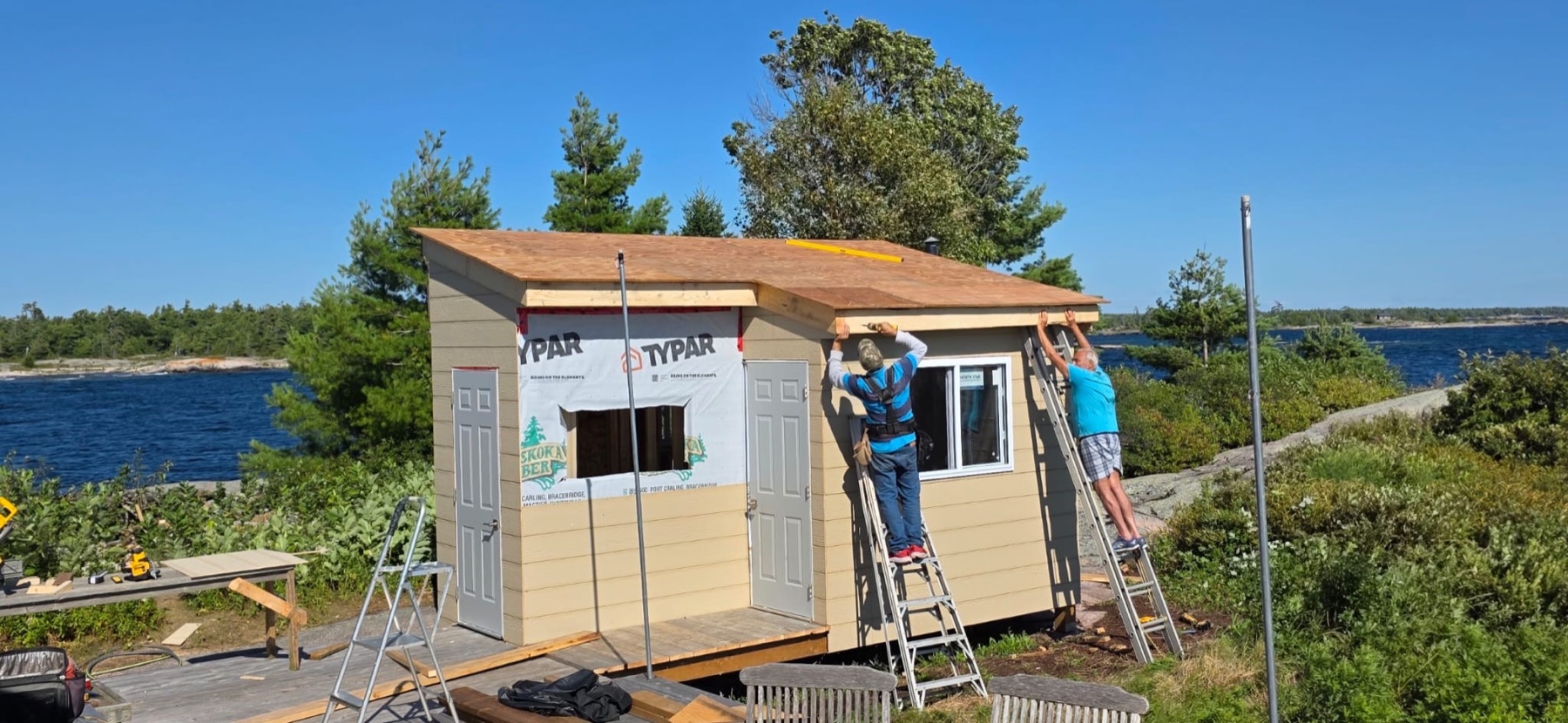 Cabin reconstruction by the water