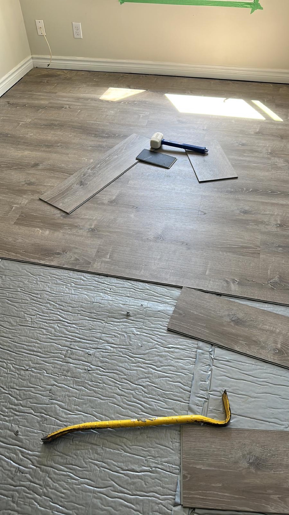 Beginning the floor installation